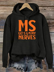 MS Gets On My Nerves Hoodie Multiple Sclerosis Awareness Apparel Gifts For Mom - Lilybirchmarket