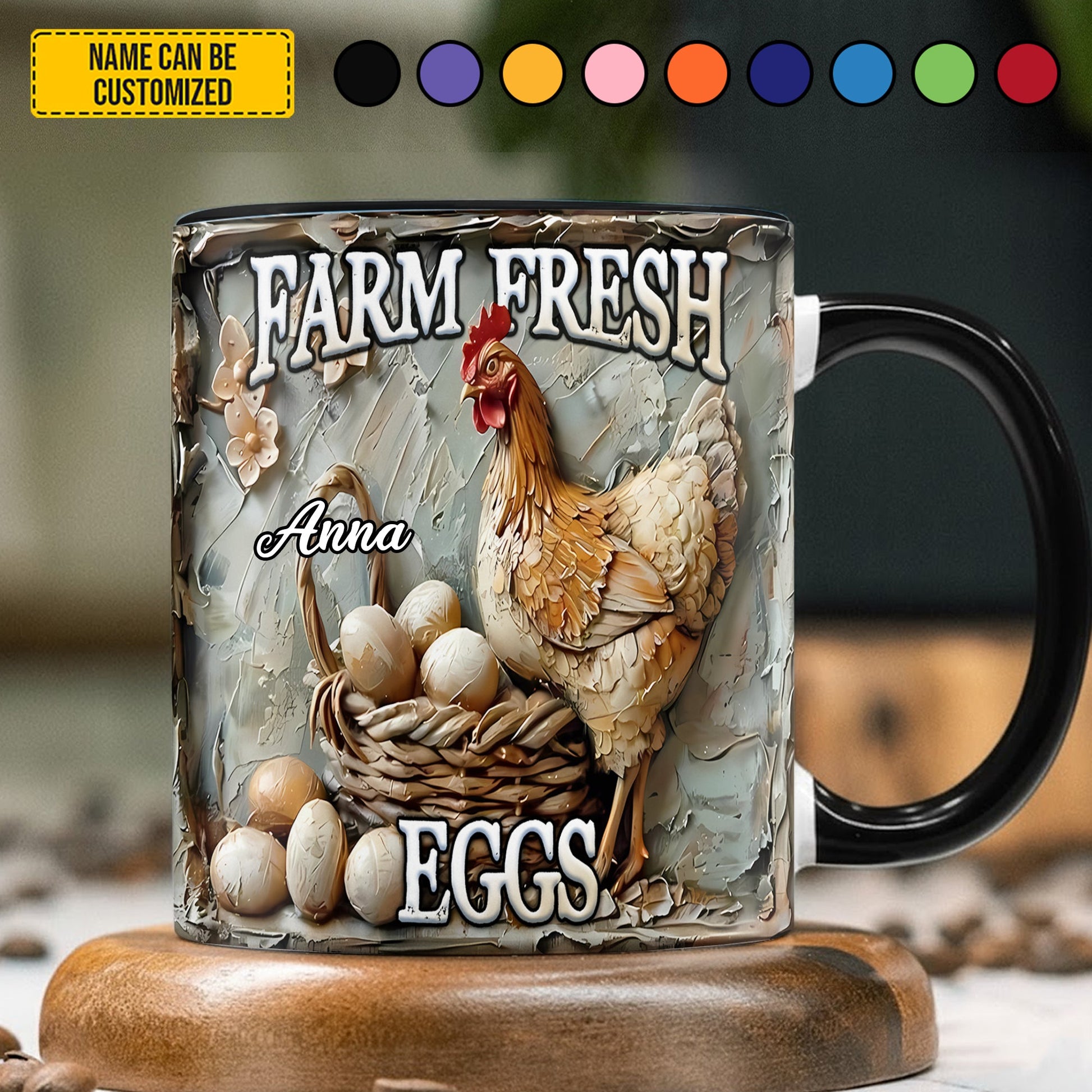 Farm Fresh Eggs - Personalized Chicken Accent Mug