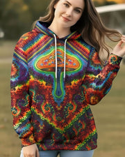 Mushroom Tie Dye Hoodie Psychedelic Mushroom Hooded Sweatshirt Gifts For Her - Lilybirchmarket