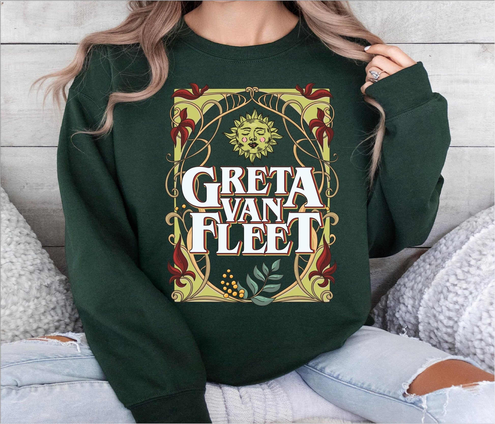 Music Tour Shirt, Retro Music Lover Tee, Floral Boho Music Festival Sweatshirt Gifts For Best Friend - Lilybirchmarket