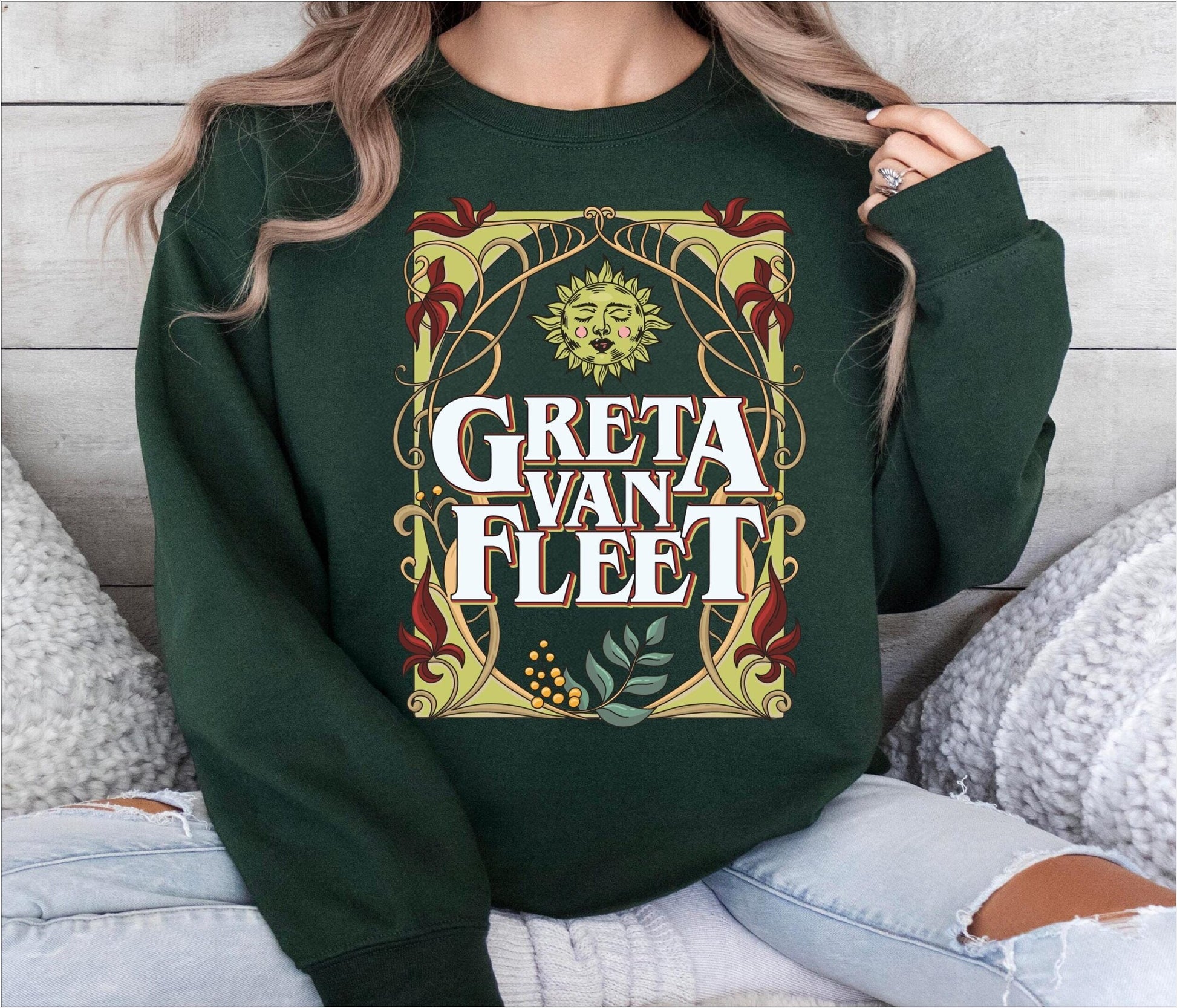 Music Tour Shirt, Retro Music Lover Tee, Floral Boho Music Festival Sweatshirt Gifts For Best Friend - Lilybirchmarket