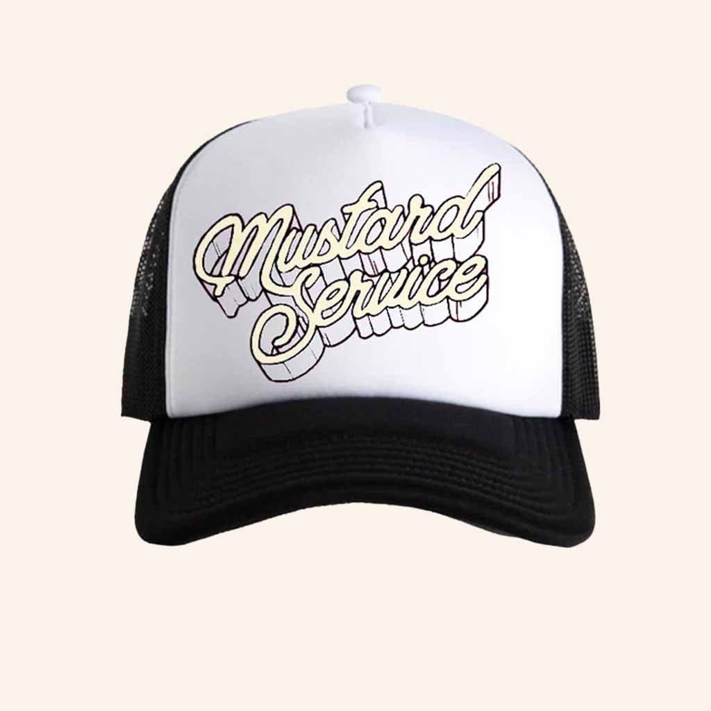 Mustard Service Merch Mustard Service Logo Trucker Hat Cool Gifts For Rock Music Lovers - Lilybirchmarket