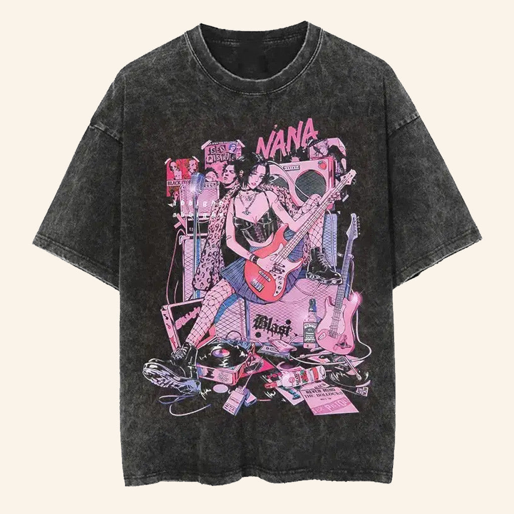 Nana Anime Merch Nana Osaki Rocker Band T-Shirt Presents For Anime Fans - Lily Birch Market