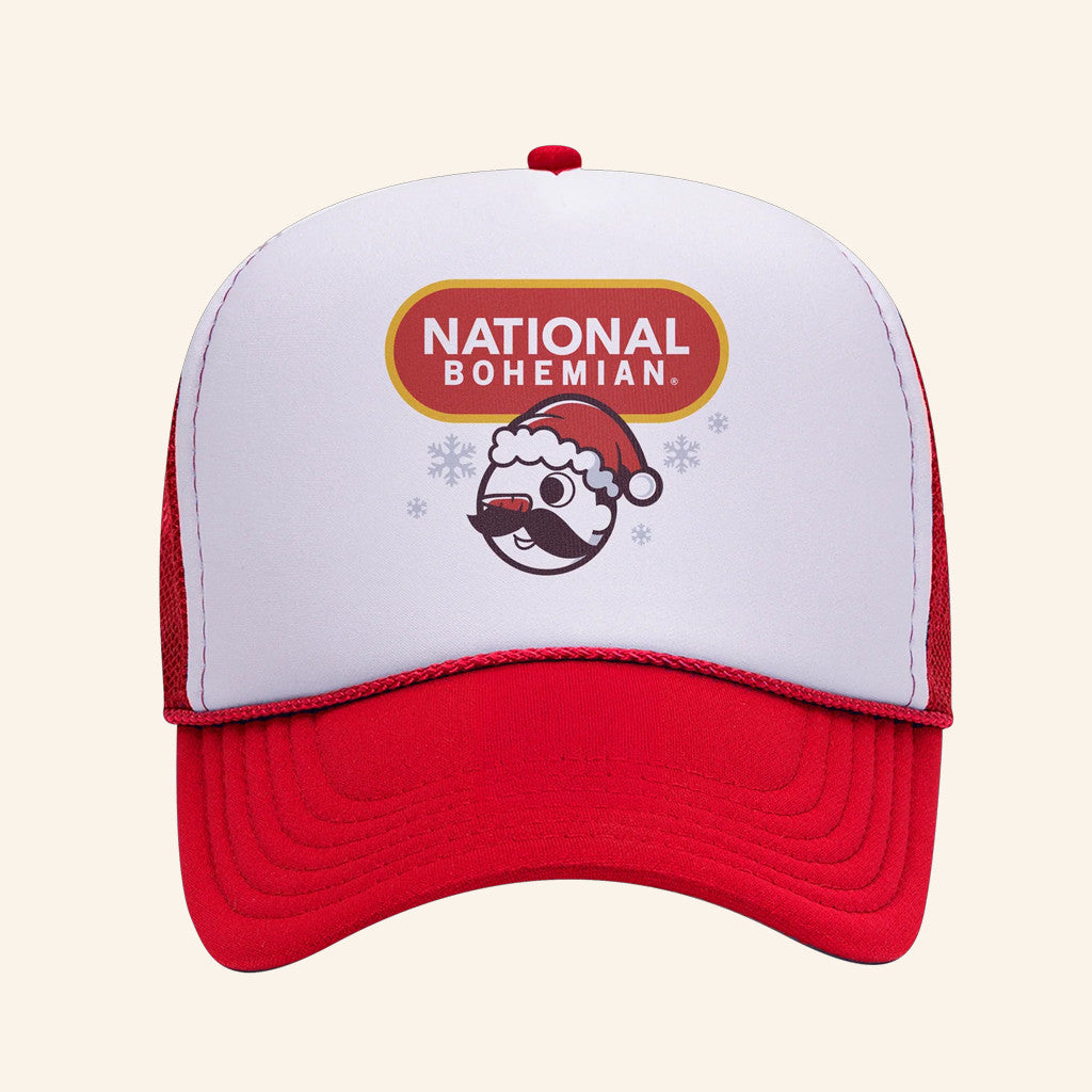 National Bohemian Merch Frosty Boh White Red Trucker Hat Present For Husband - Lilybirchmarket