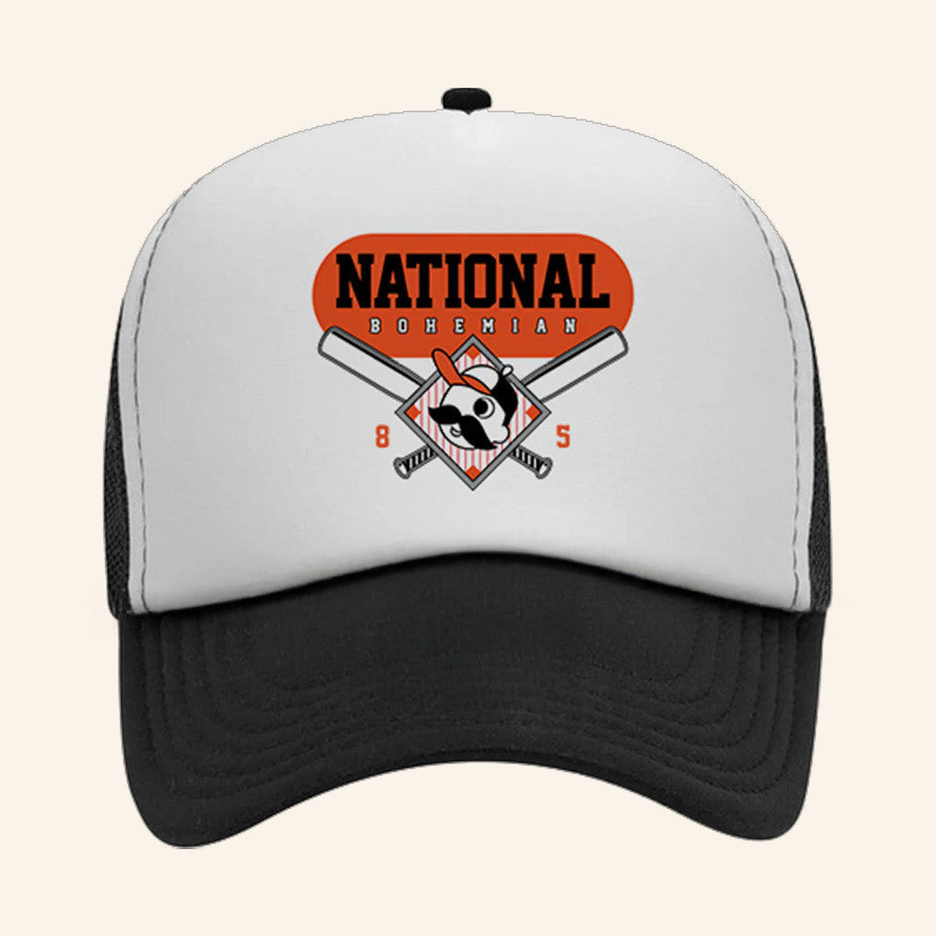 National Bohemian Merch World Famous Black White Trucker Hat Present For Husband - Lilybirchmarket