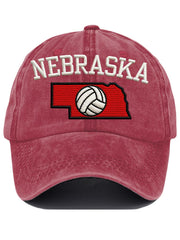 Nebraska Volleyball Hat Embroidered Game Day Merch Gifts For Volleyball Lovers - Lilybirchmarket