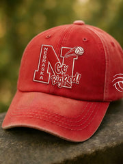 Nebraska Volleyball Hat Game Day Embroidered Hat Go Big Red Cap Volleyball Lovers Gifts - Lilybirchmarket
