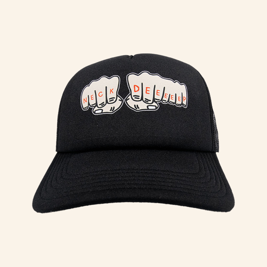 Neck Deep Merch Fist Black Trucker Hat Music Lover Gifts For Him - Lilybirchmarket