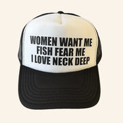 Neck Deep Merch Women Want Me Fish Fear Me Trucker Hat Gifts For Music Fans - Lilybirchmarket