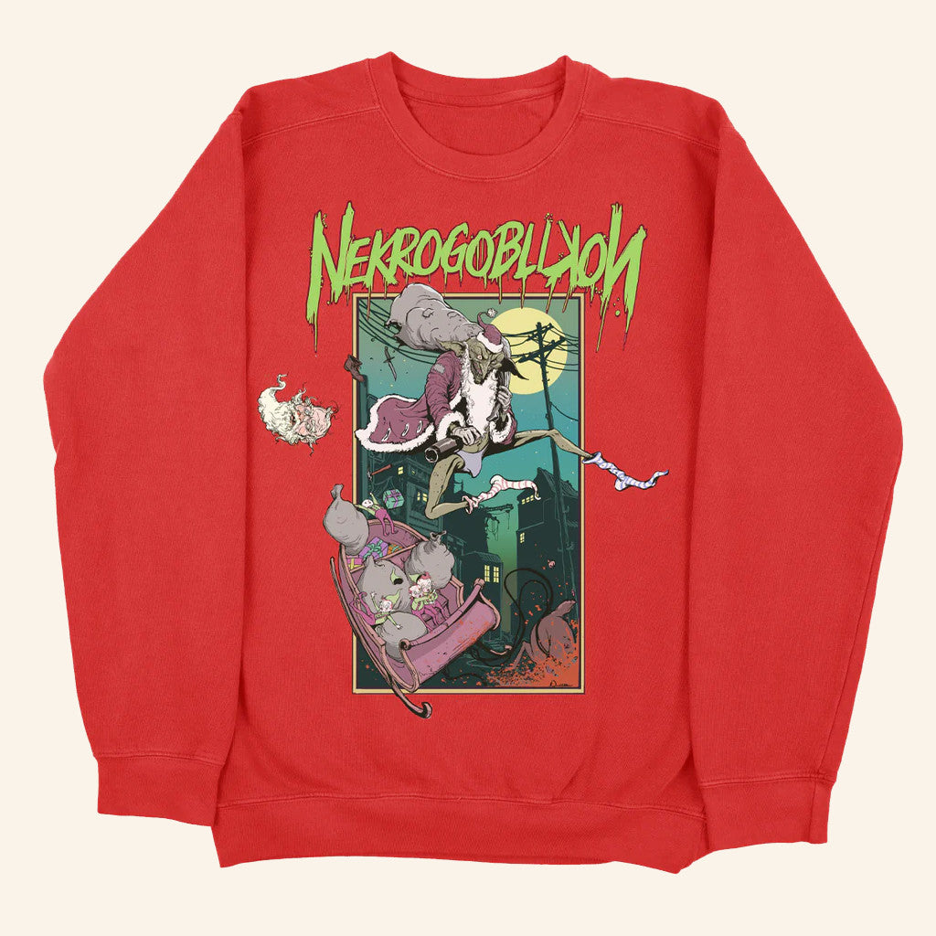 Nekrogoblikon Merch Goblin Sleigh Ride Sweatshirt Christmas Gifts For Music Fans - Lilybirchmarket