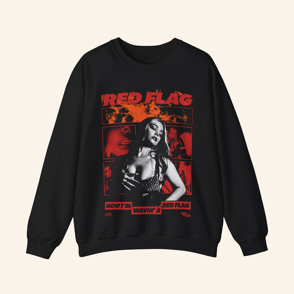 Neriah Merch Red Flag Sweatshirt Unique Gifts For Music Lovers - Lilybirchmarket