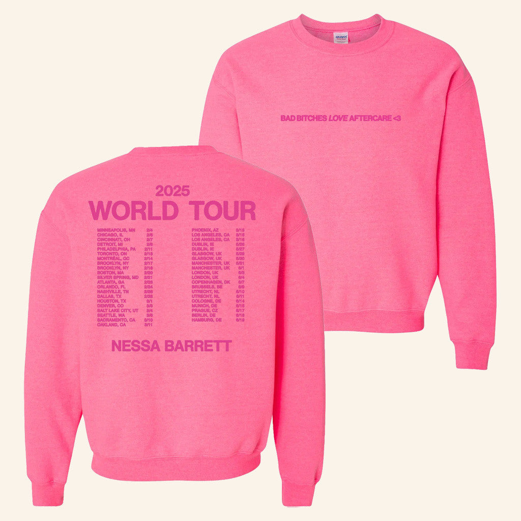 Nessa Barrett Merch Bad Bitches 2025 Tour Crewneck Nessa Barrett Sweatshirt Gifts For Her - Lilybirchmarket