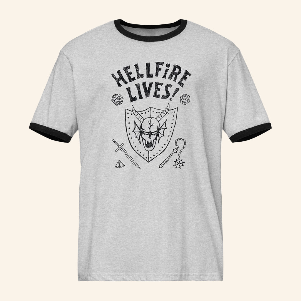Netflix Merch Stranger Things Hellfire Lives Ringer T-Shirt Stranger Things Merch Fan Gifts - Lily Birch Market