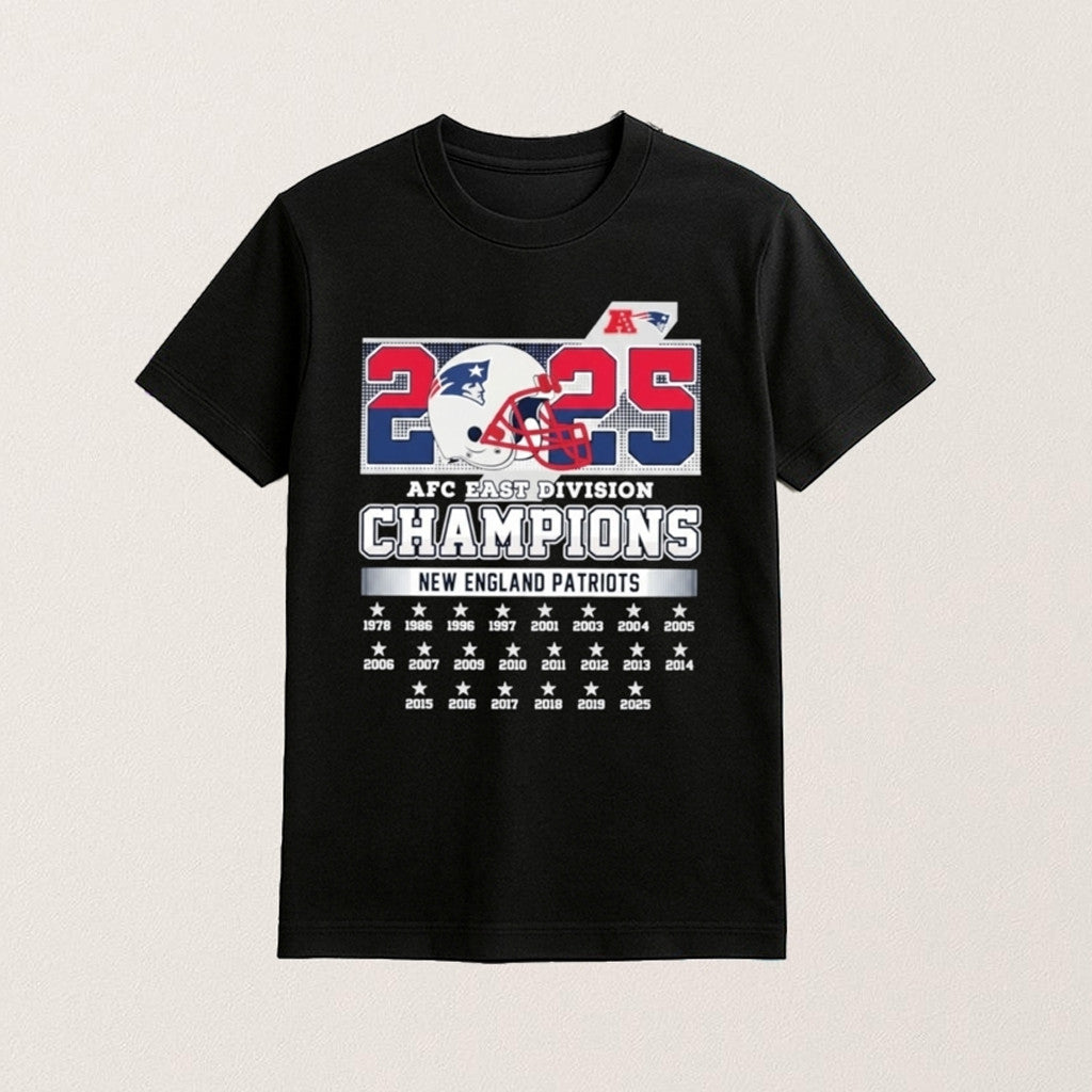 New England Football 2025 AFC East Division Champions Shirt New England Football Merch - Lily Birch Market