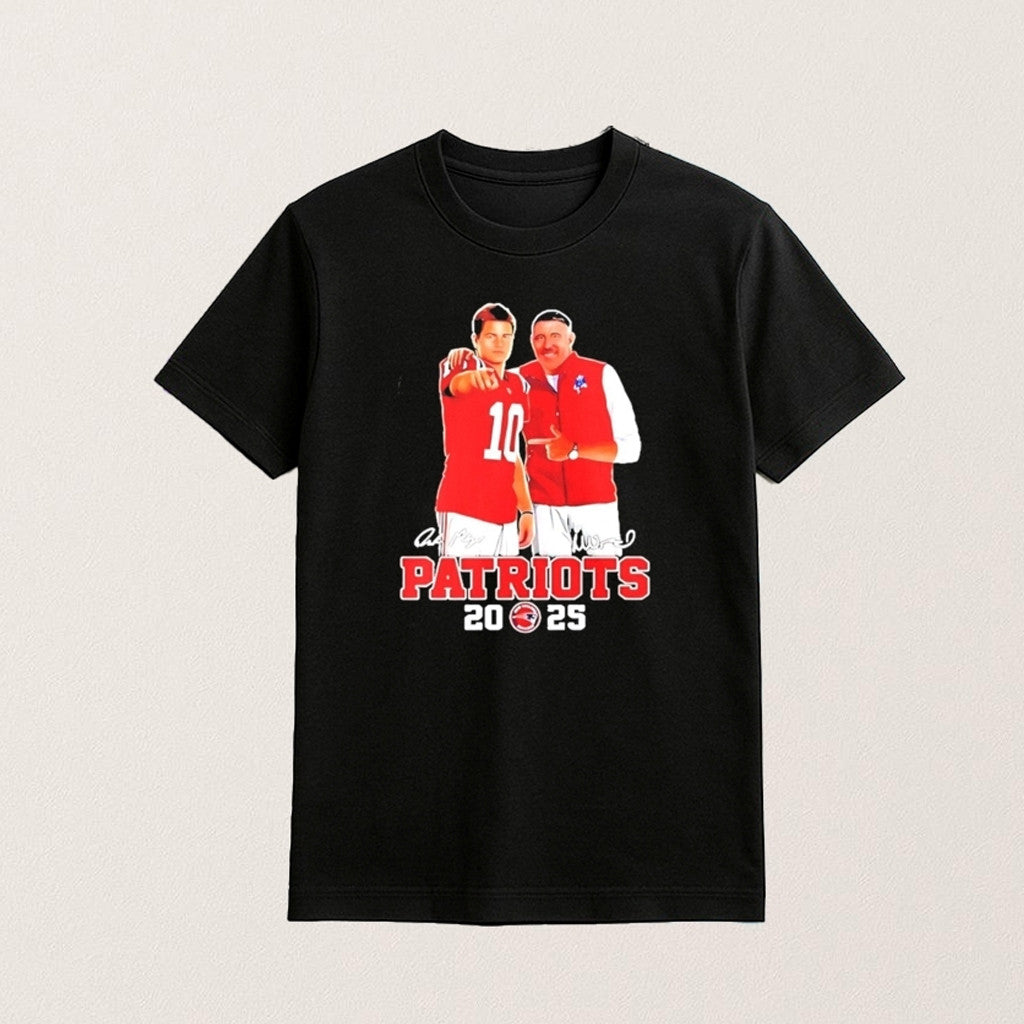 New England Football Mike Vrabel And Drake Maye 2025 Shirt New England Football Merch Fan Gifts - Lily Birch Market