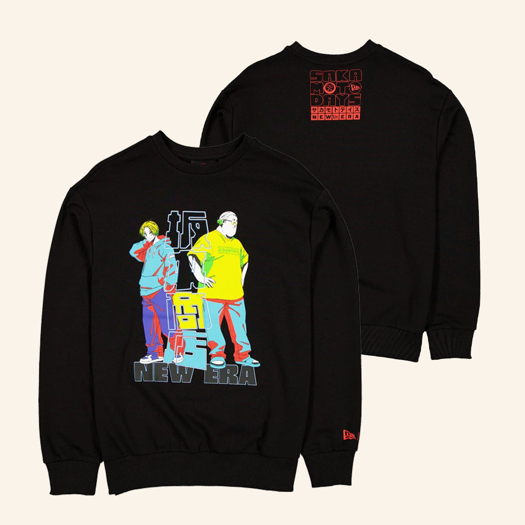 New Era Cap Merch Sakamoto Days Black Crewneck Sweatshirt Gifts For Friends - Lilybirchmarket
