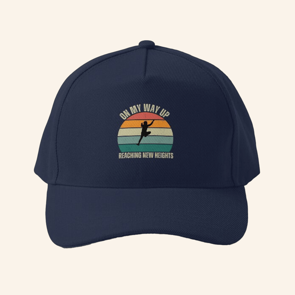 New Heights Merch On My Way Up Reaching New Heights Retro Climbing Design Baseball Cap - Lilybirchmarket