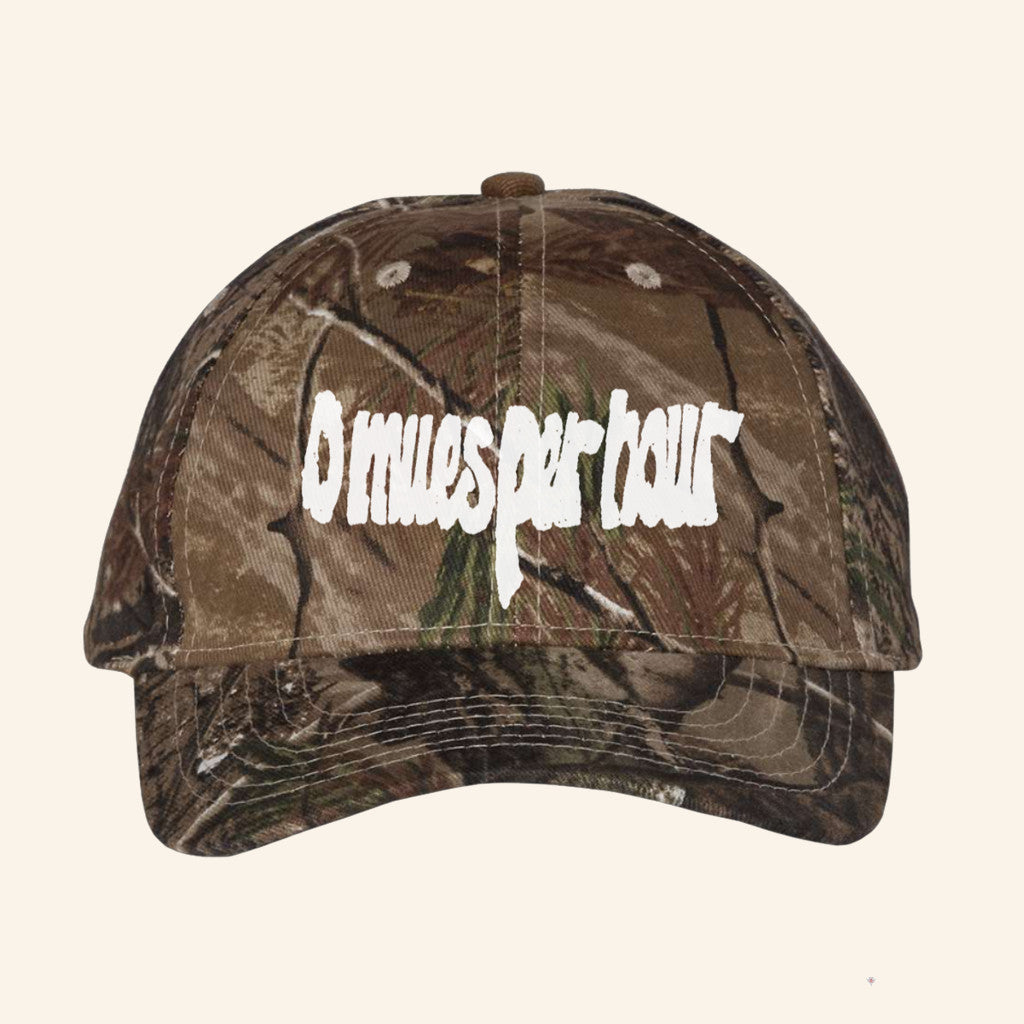 New Morality Zine Merch 0 Miles Per Hour Logo Camouflage Hat Gifts For Brothers - Lilybirchmarket