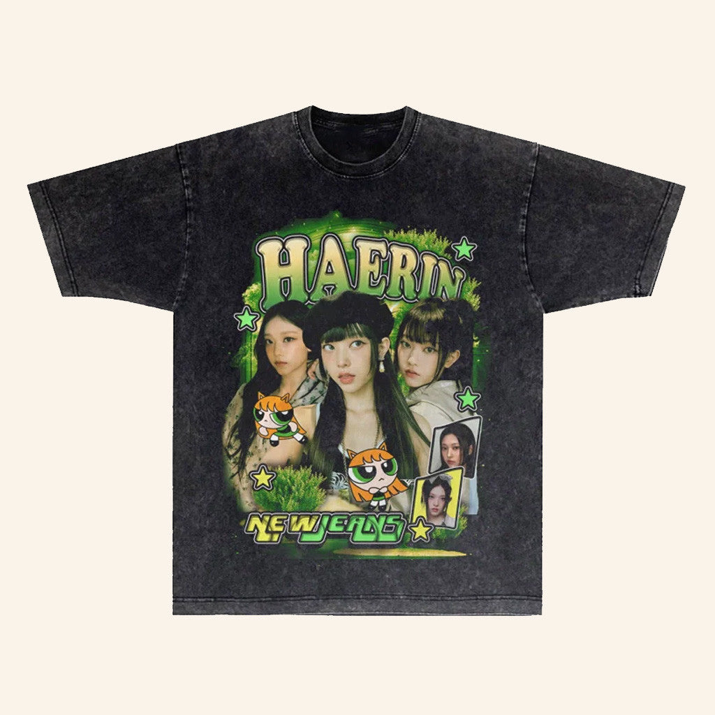 NewJeans Merch Member Vintage Band T-Shirt Haerin Shirt Cool Gifts For Music Lovers - Lily Birch Market