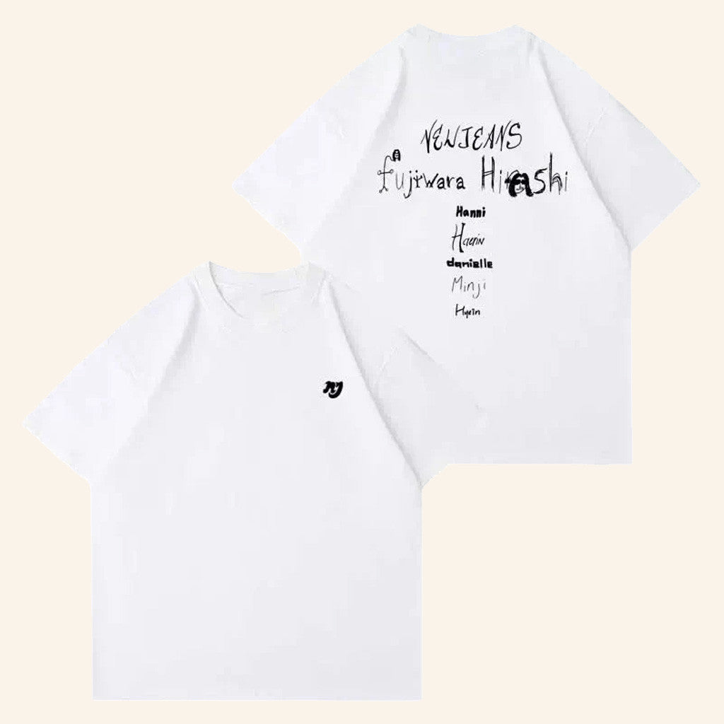 NewJeans Merch NJ x Hiroshi Fujiwara T-Shirt Unique Gifts For Music Lovers - Lily Birch Market