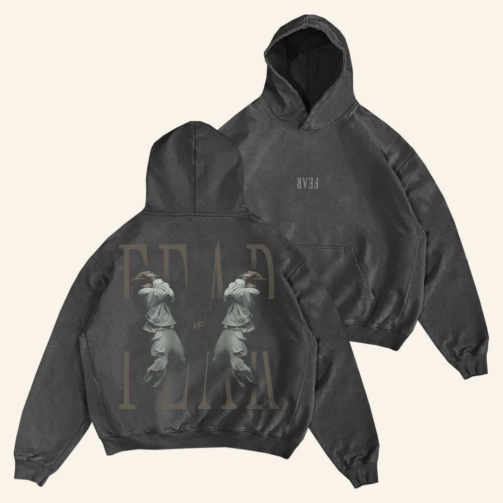 NF Merch Vintage Black FEAR Hoodie Good Gifts For Boyfriend - Lilybirchmarket