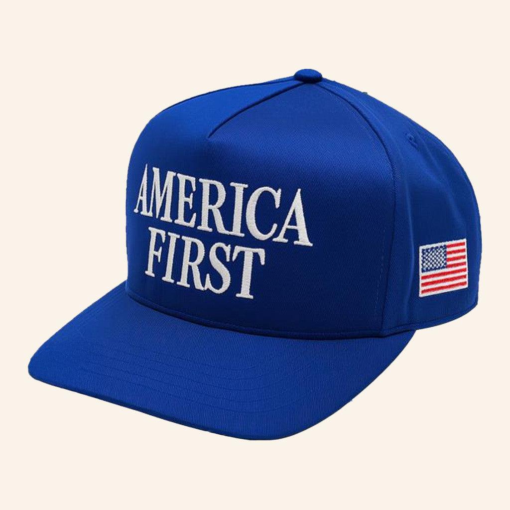 Nick Fuentes Merch Official Blue America First Snapback Hat Embroidered Gifts For Father - Lilybirchmarket