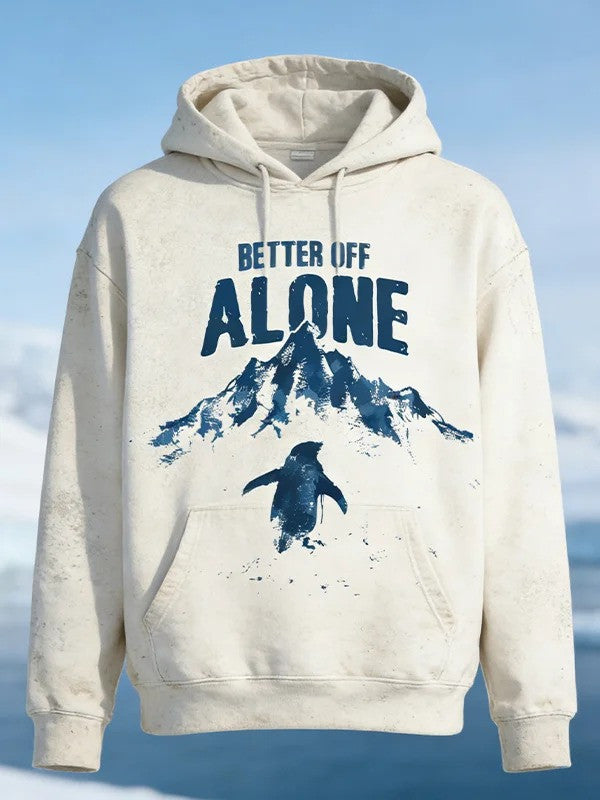 Nihilist Penguin Better Off Alone Hoodie Men's Viral Iceberg Quote Clothing Funny Gifts - Lilybirchmarket