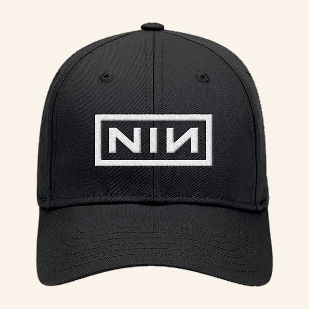 NIN Peel It Back Tour Merch Embroidered White Logo Baseball Cap Nine Inch Nails Merch - Lilybirchmarket