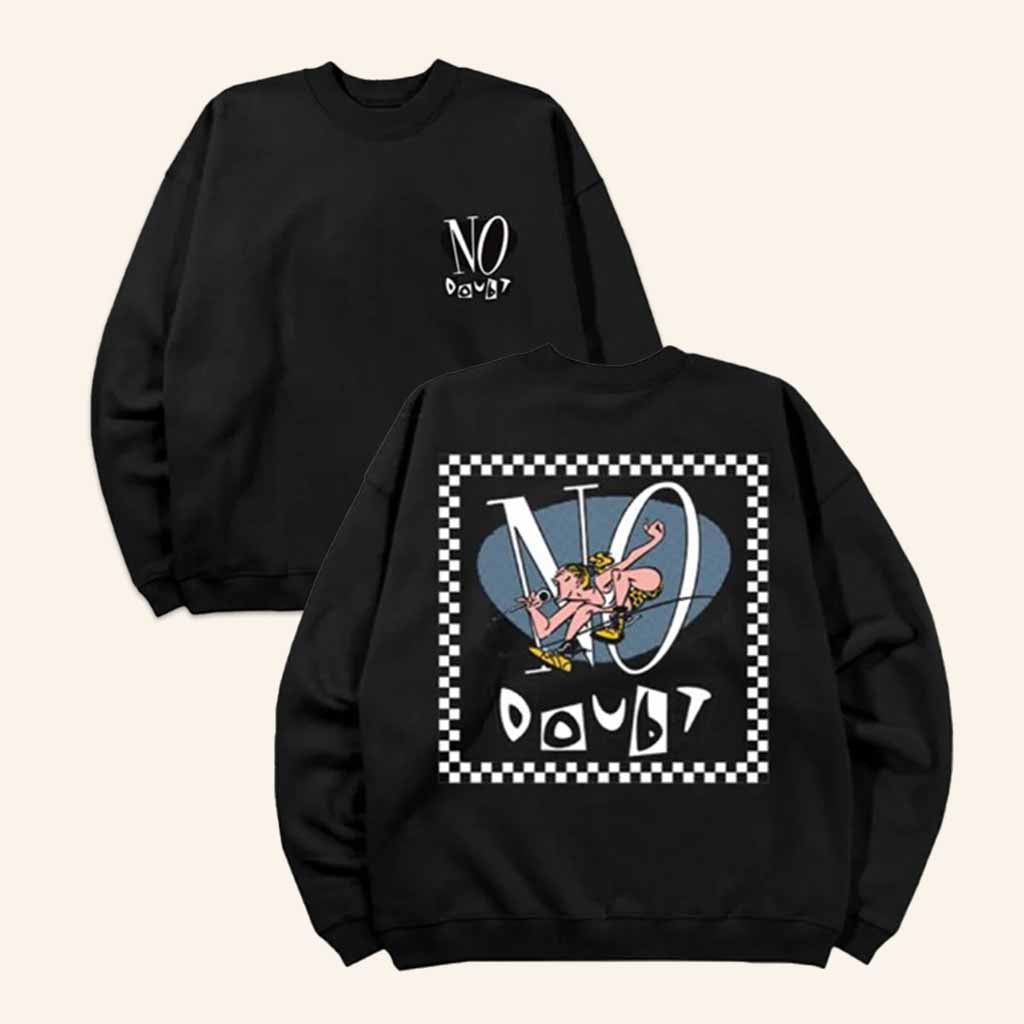No Doubt Merch No Doubt Checkered Logo Sweatshirt Cool Gifts For Music Lovers - Lilybirchmarket