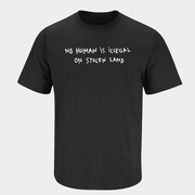 No Human Is Illegal On Stolen Land T-Shirt Pro Immigrant Shirt Gifts For Dad - Lily Birch Market