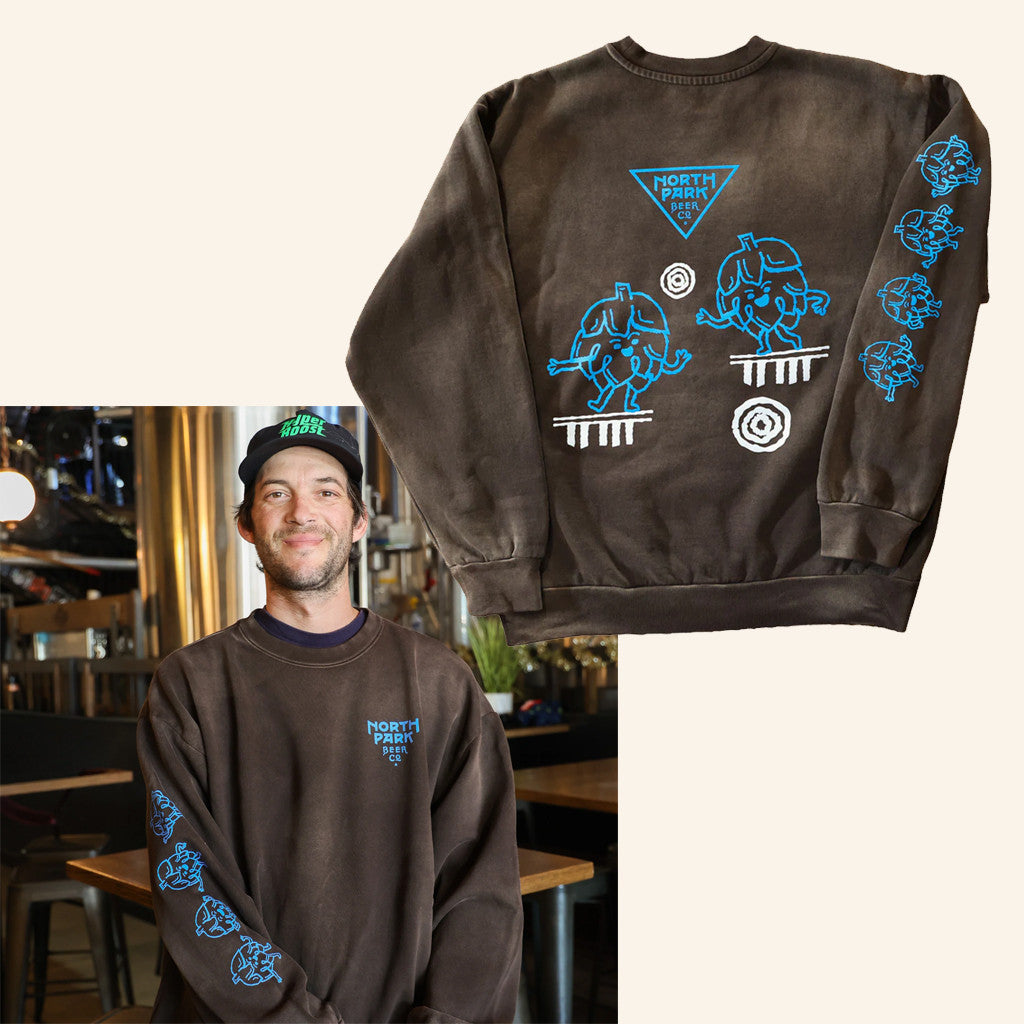 Northpark Beer Co Merch Brown Blue Buddies Crewneck Sweatshirt Birthday Presents For Boyfriend - Lilybirchmarket