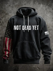 Not Dead Yet Hoodie American Flag Hoodie Patriotic Clothing Gifts For Veterans - Lilybirchmarket