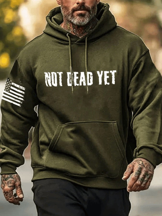 Not Dead Yet Veteran Hoodie Men's Patriotic Clothing Gifts Ideas For Veteran Dad - Lilybirchmarket