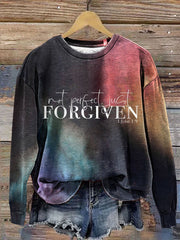 Not Perfect Just Forgiven John 1-9 Sweatshirt Christian Quotes Faith Crewneck Womens - Lilybirchmarket
