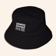 Oasis Merch 2025 Live 25 Printed Logo Bucket Hat Black Presents For Fans - Lilybirchmarket
