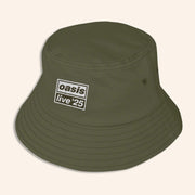 Oasis Merch 2025 Live 25 Printed Logo Bucket Hat Military Green Presents For Him - Lilybirchmarket