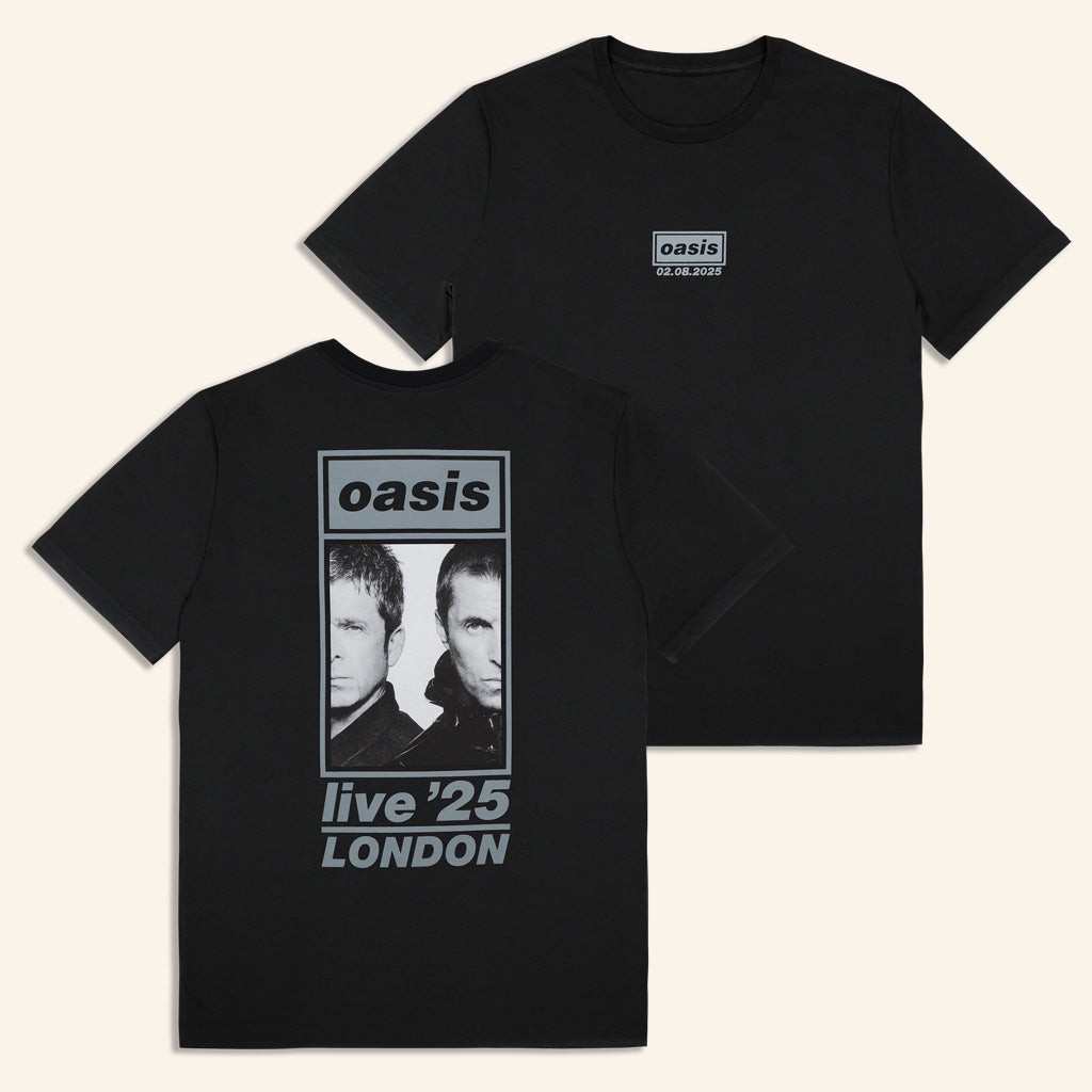 Oasis Merch Live 25 Tour Shirt 02 08 Live 25 London Event T-Shirt Black Best Gifts For Dad - Lily Birch Market