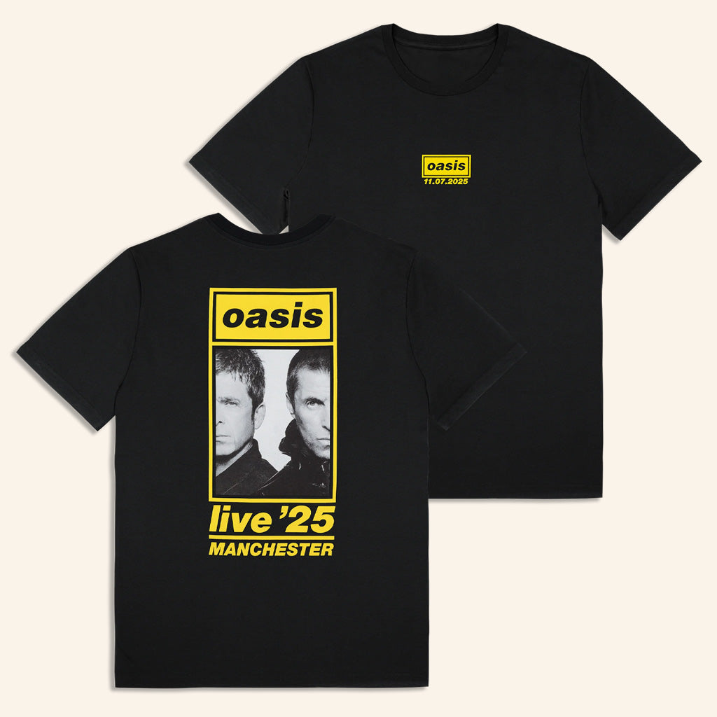 Oasis Merch Live 25 Tour Shirt 11 07 Live 25 Manchester Event T-Shirt Black Present For Husband - Lily Birch Market