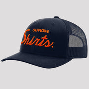 OBVIOUS SHIRTS Merch Obvious Shirts Script Embroidered Trucker Hat Birthday Ideas For Husband - Lilybirchmarket