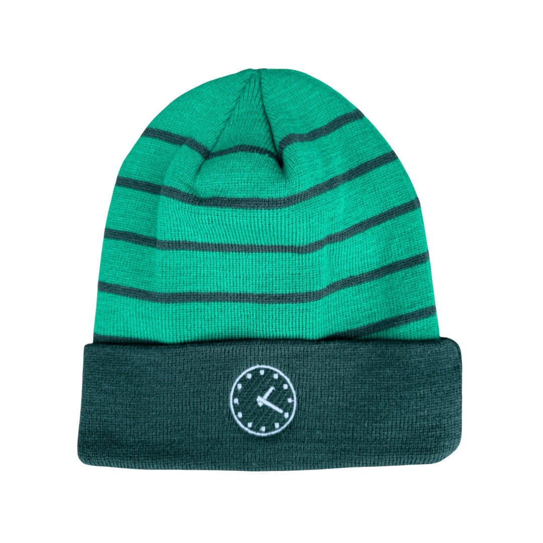 OBVIOUS SHIRTS Merch Wrigley Clock Striped Beanie Birthday Present For Wife - Lilybirchmarket