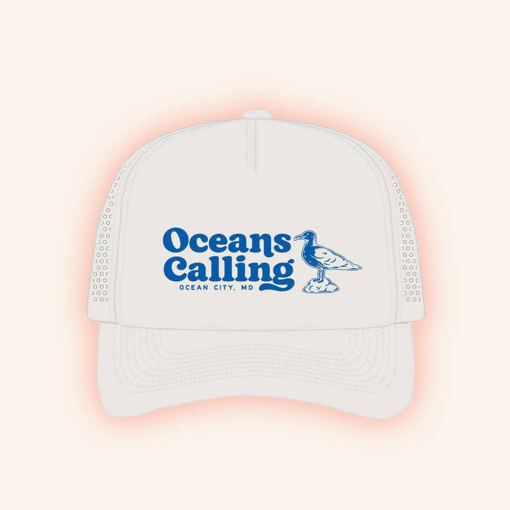 Oceans Calling Festival Merch Seagull Foam Trucker Hat Xmas Presents For Brother - Lilybirchmarket
