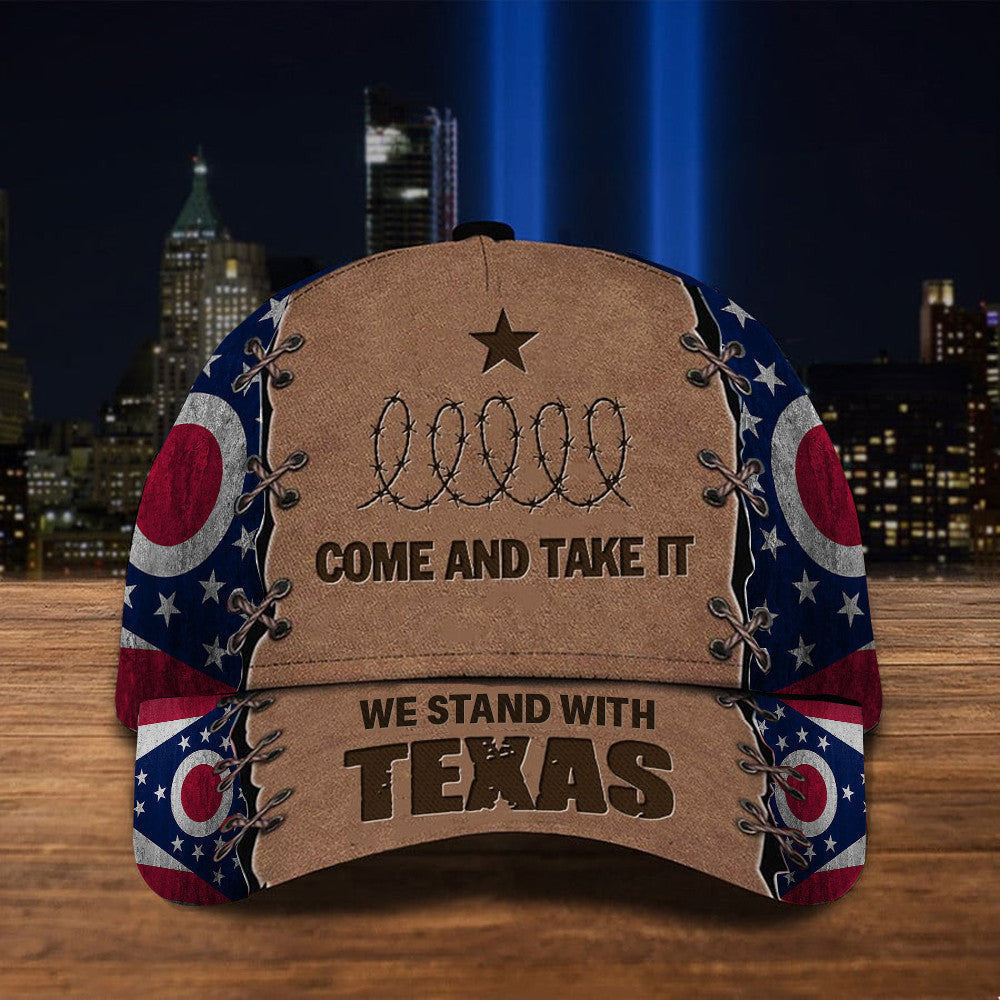 Ohio We Stand With Texas Hat Come And Take It Razor Wire Hat Patriotic Merch - Lilybirchmarket