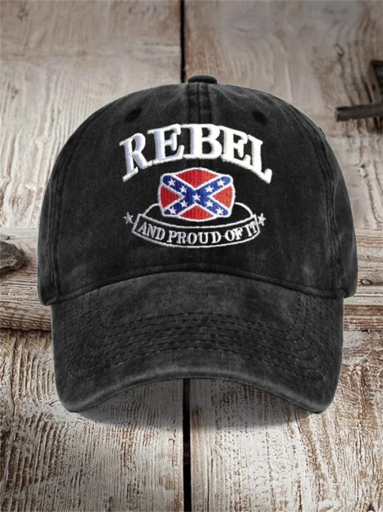 Old Dixie And Proud Of It Flag Embroidered Hat Proud Southern Cross Hat Lynyrd Skynyrd Merch - Lilybirchmarket