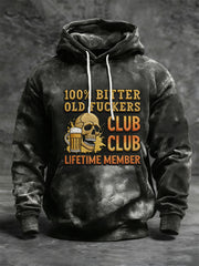 Old Fuckers Club Skull Beer Retro Hoodie Lifetime Member Hoodie Beer Lover Gifts For Men - Lilybirchmarket
