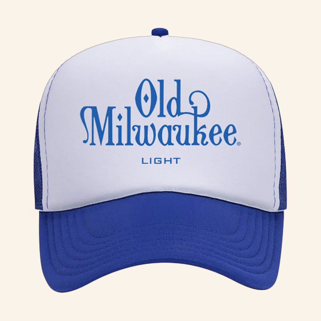 Old Milwaukee Merch Old Milwaukee Light Royal White Trucker Hat Friends Gifts - Lilybirchmarket
