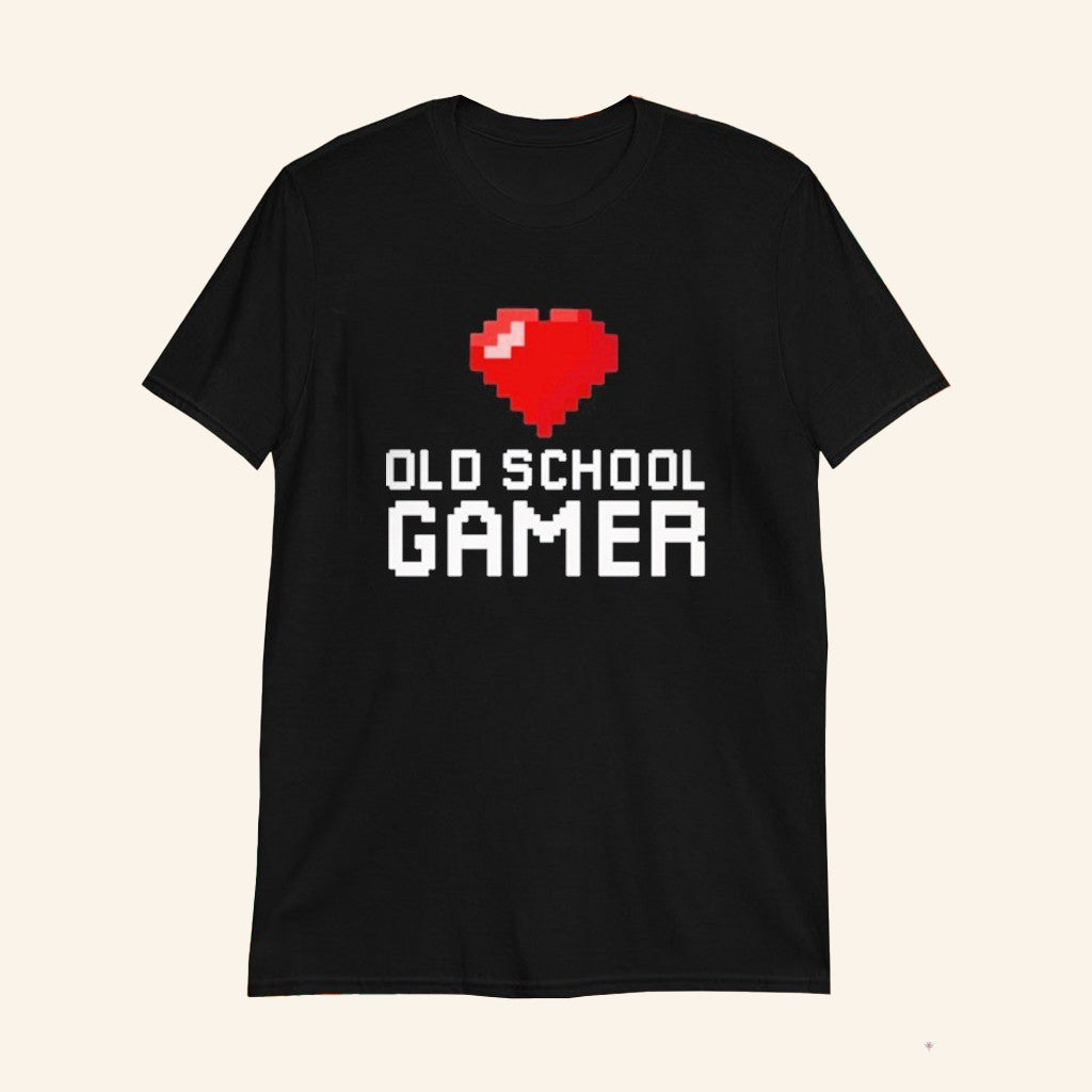 Old School Gamer Heart T-Shirt Birthday Gifts For Boyfriend - Lily Birch Market