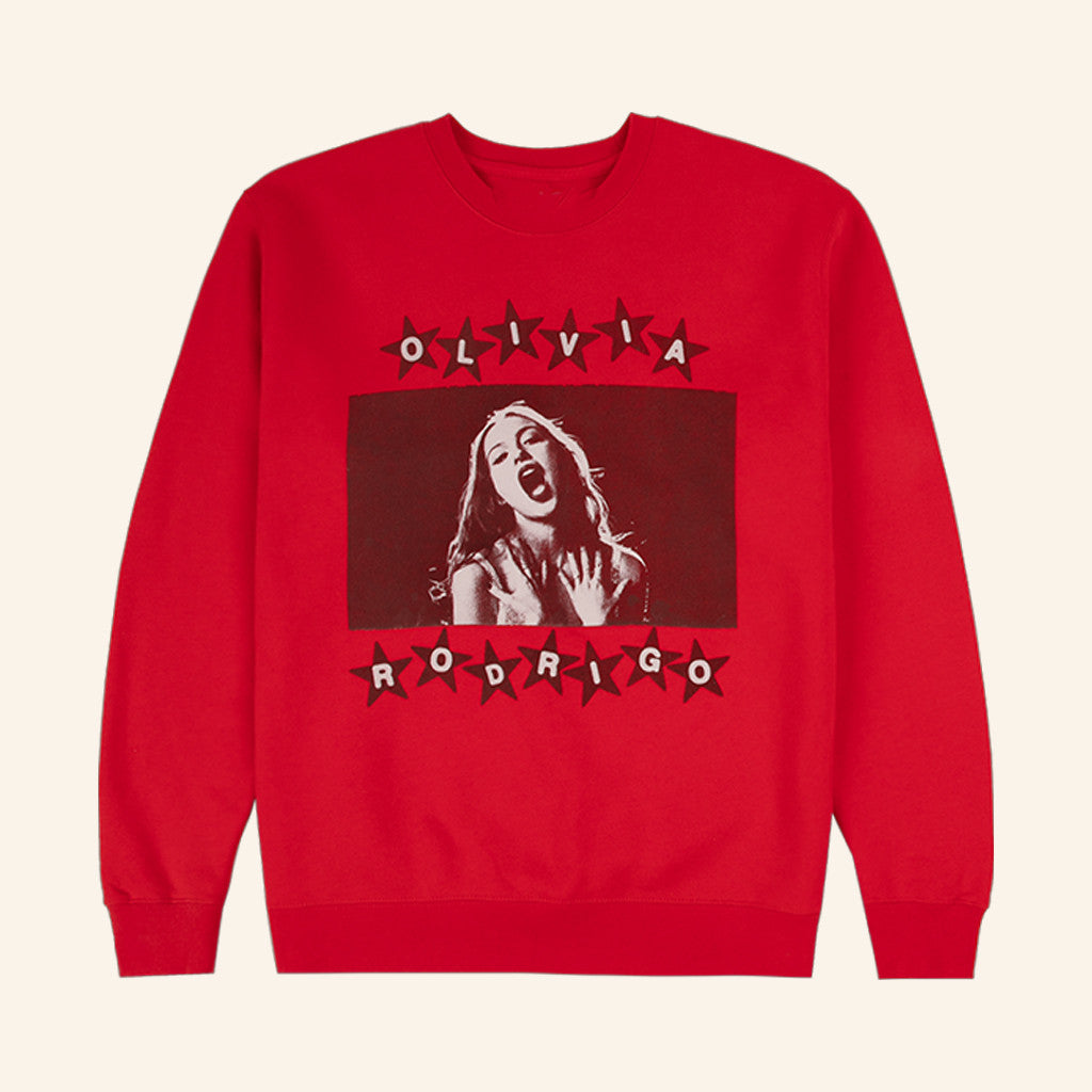 Olivia Rodrigo Merch All American Red Photo Sweatshirt Gifts For Music Fans - Lilybirchmarket