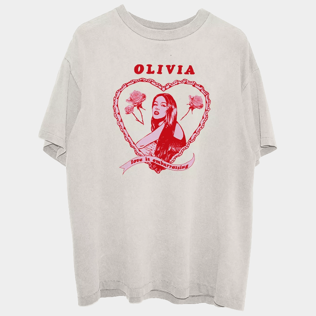 Olivia Rodrigo Merch Love Is Embarrassing T-Shirt Music Lover Gifts For Him - Lily Birch Market