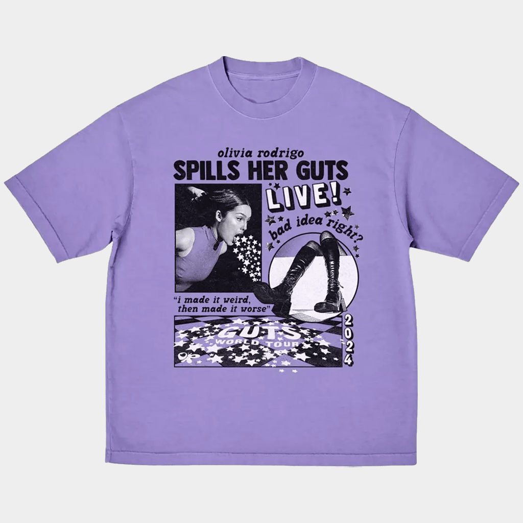 Olivia Rodrigo Merch Spills Her GUTS Live Collage T-Shirt Gifts For Music Fans - Lily Birch Market