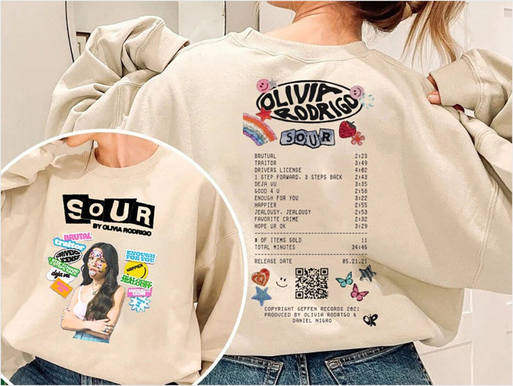 Olivia Sour Tour Sweatshirt, Olivia Rodrigo Sweatshirt, Good 4 U Sweatshirt, Sour Album Sweatshirt, Vintage Olivia Rodrigo Sweatshirt Gifts For Him - Lilybirchmarket